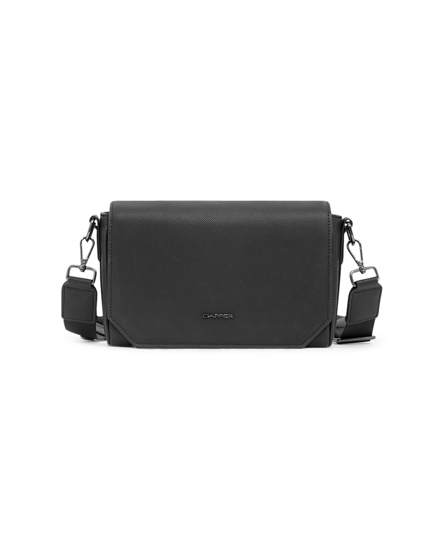Essential Flap Crossbody Bag – Black