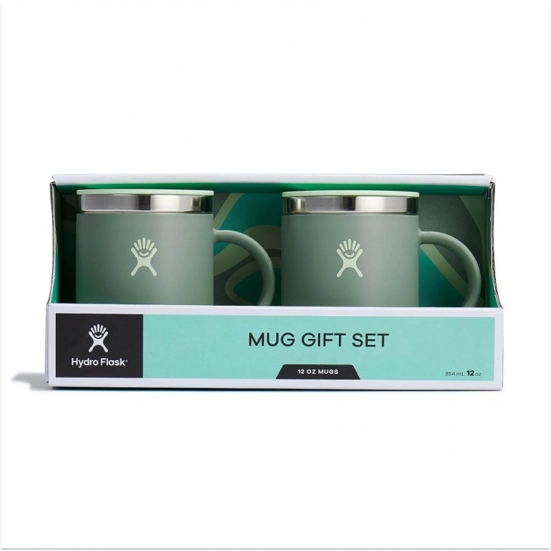 Mug Gift Set- Two 12 oz insulated coffee mugs with closeable lids.