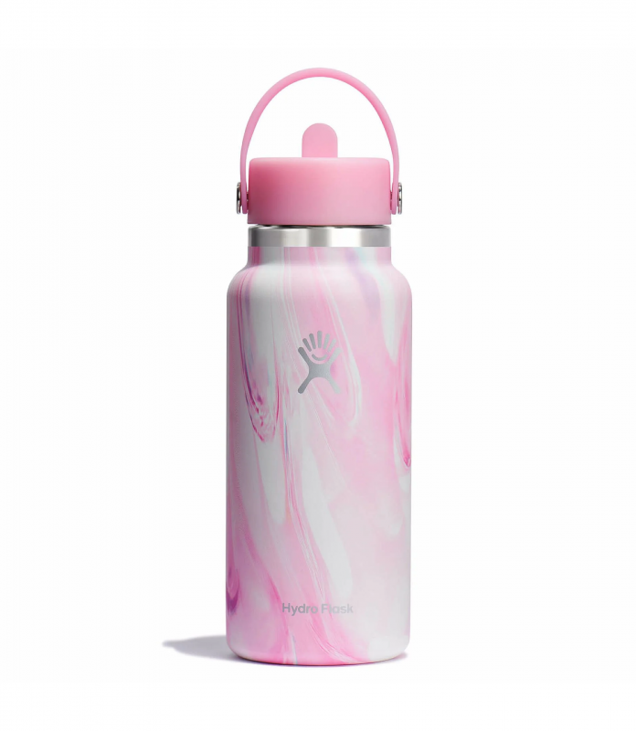 32 oz Wide Mouth with Flex Straw Cap-JELLY PINK ( LIMITED EDITION )