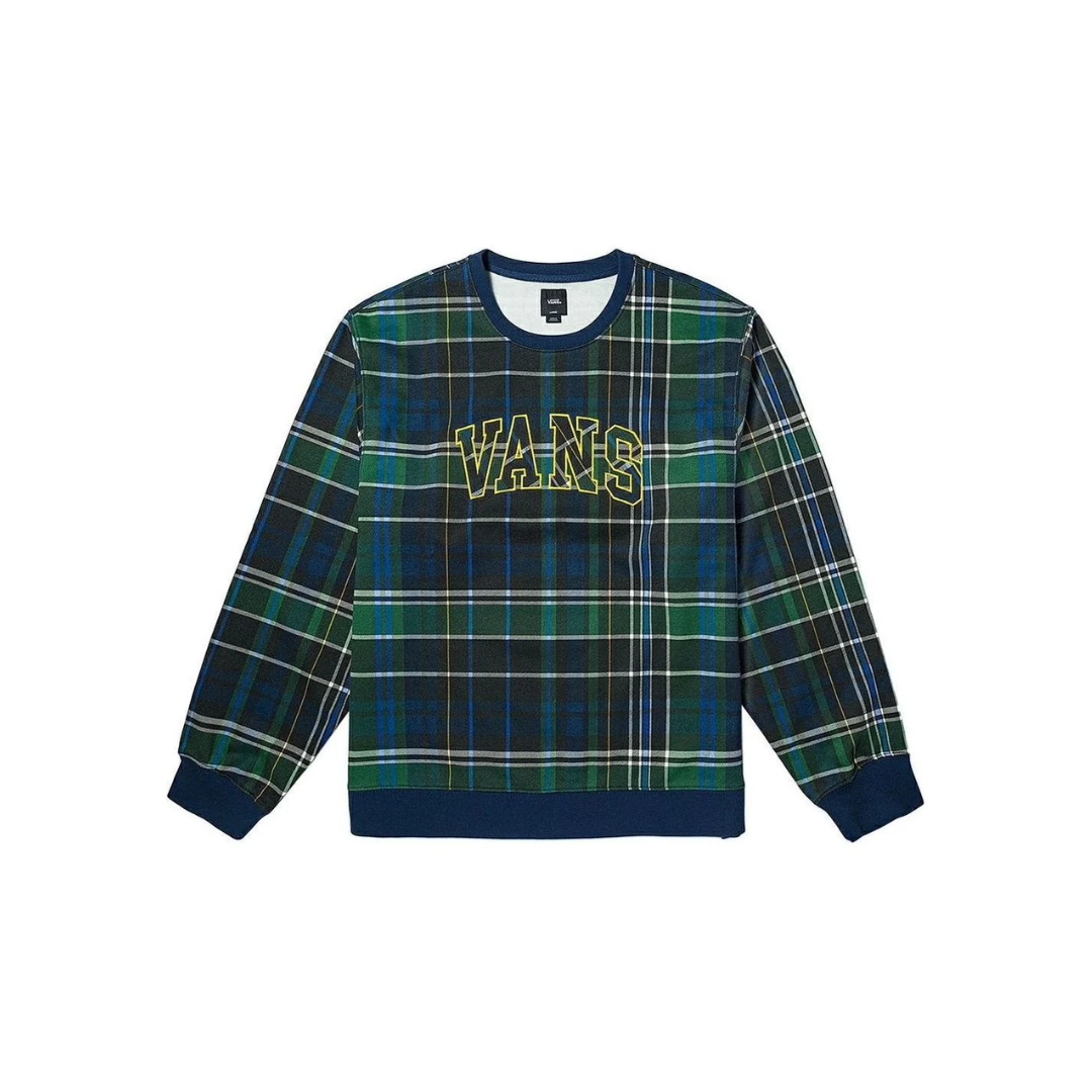 MEN VANS PLAID CREW KNIT PULLOVER