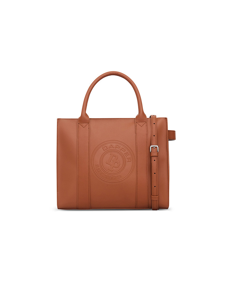 DP Logo Stamp Tote Bag – Tan Brown