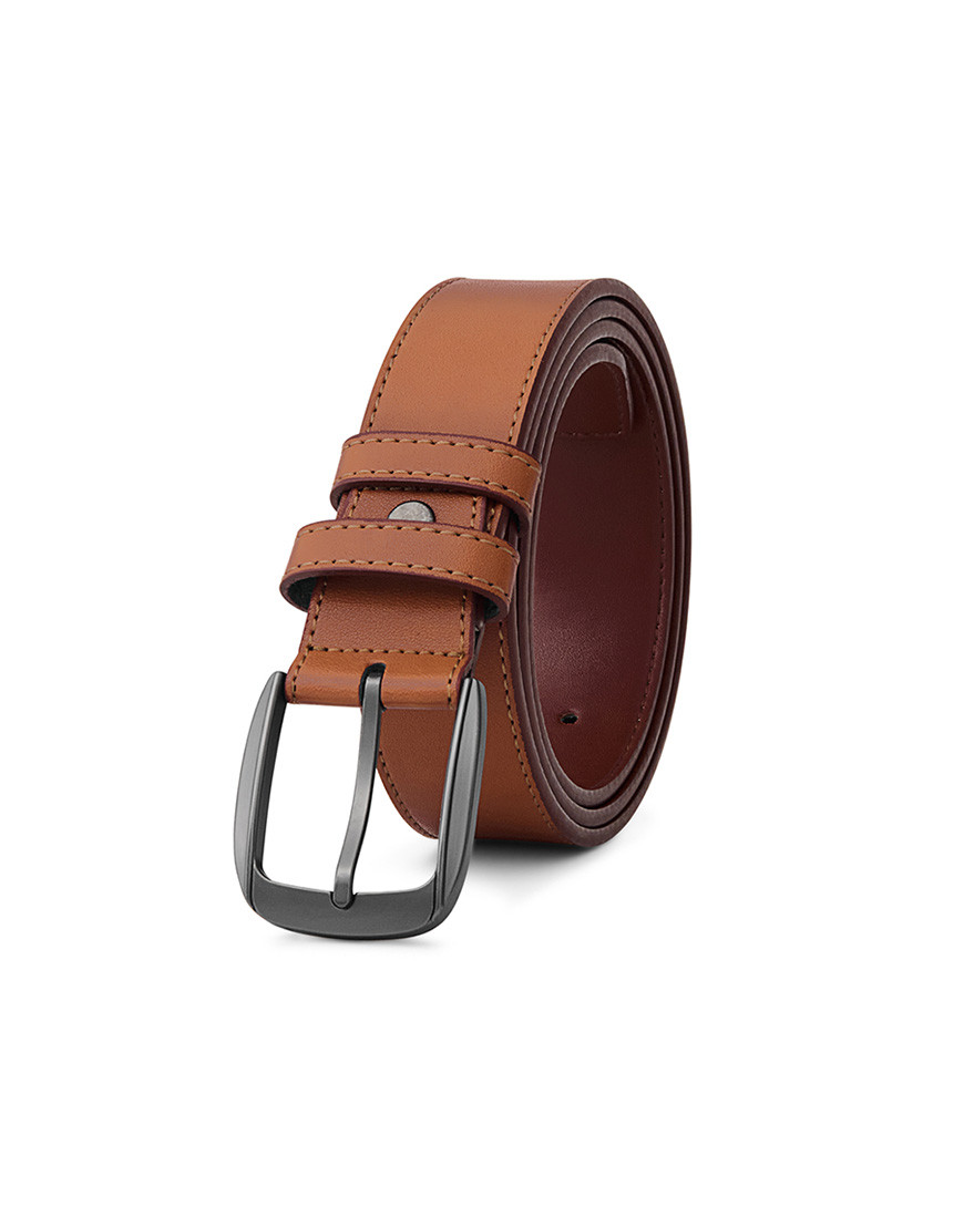 Classic Vegan Leather Belt – Tan Brown