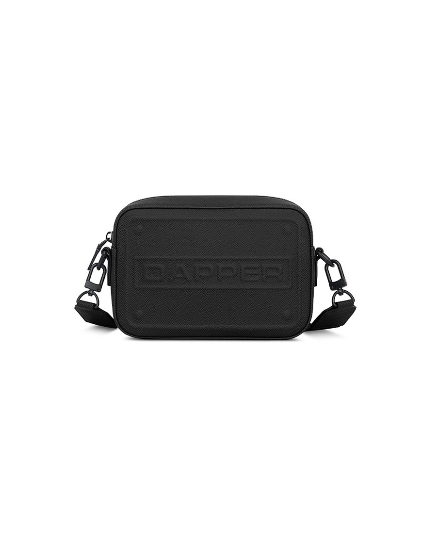 DAPPER Embossed Crossbody Bag – Black