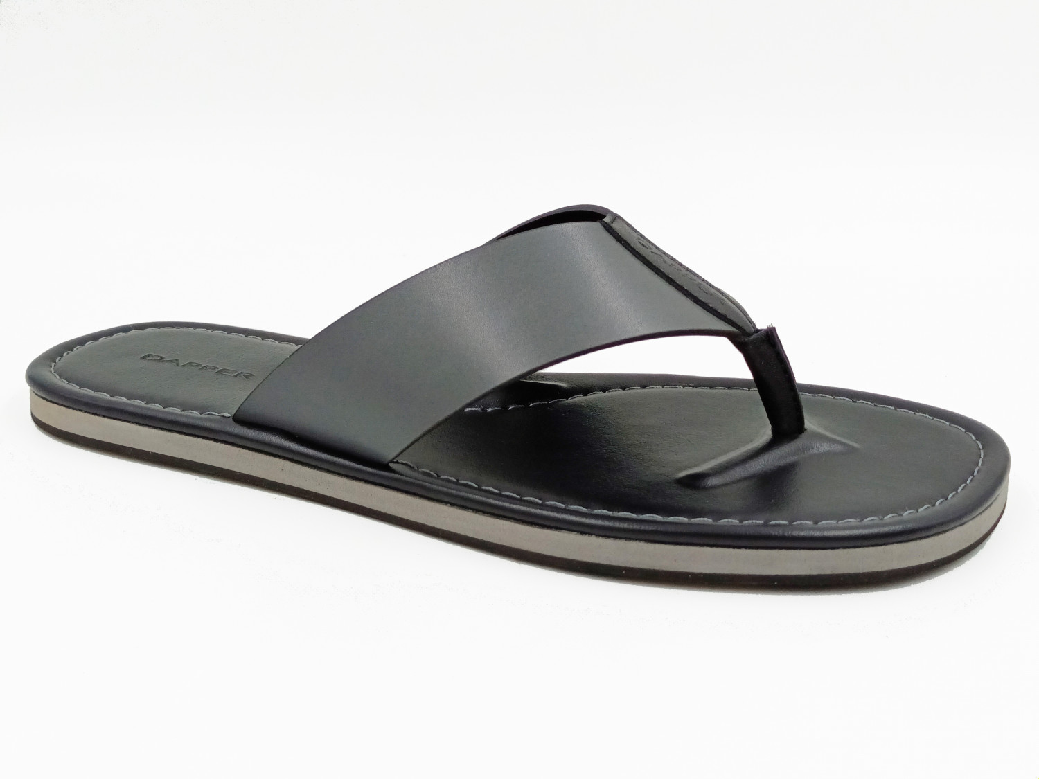 Two-Tone Tech-Leather Thong Sandals